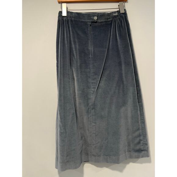 Vintage A-line Velour Skirt Steel Blue Size Small JL - Picture 6 of 9